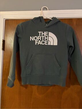 The North Face Forest Green Pullover Hoodie with White Logo